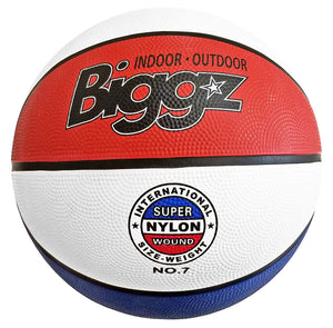 Biggz Premium Rubber Basketballs - Red/White/Blue - Official Size 7 (29.5") - Bulk Balls