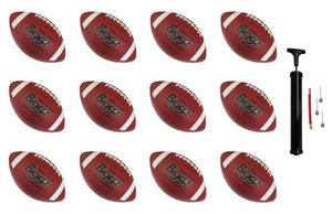 (Pack of 12) Biggz Premium Rubber Footballs Official Size - Bulk Balls
