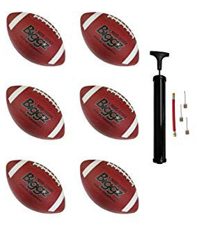 (Pack of 6) Biggz Premium Rubber Footballs Official Size - Bulk Balls