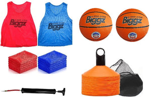 Basketball starter kit - 48 mesh colored vest with size 6 Basketball and pump + Bonus 25 cones - A & L Wholesale Company 