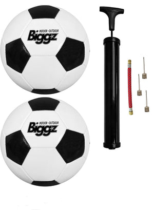 (Pack of 2) Biggz Premium Classic Soccer Ball Size 5 - Bulk Balls
