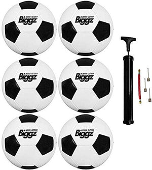 (Pack of 6) Biggz Premium Classic Soccer Ball Size 4 - Bulk Balls