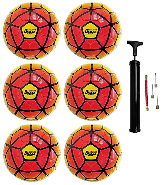(Pack of 6) Biggz Premium Soccer Balls Durable Size 5