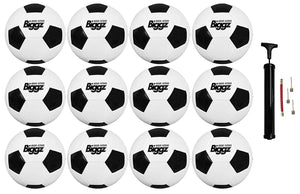 (Pack of 12) Biggz Premium Classic Soccer Balls Size 4 - Bulk Balls