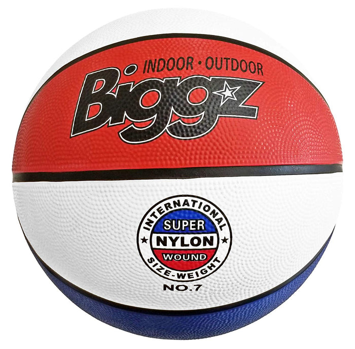 Biggz Premium Rubber Basketballs - Red/White/Blue - Official Size 7 (29.5")