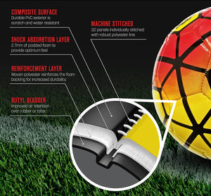 (Pack of 6) Biggz Premium Soccer Balls Durable Size 5 - Bulk Balls