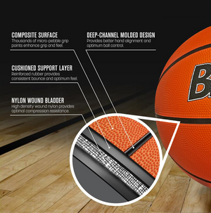 (Pack of 12) Biggz Premium Rubber Basketballs - Orange - Official Size 7 (29.5") - Bulk Balls