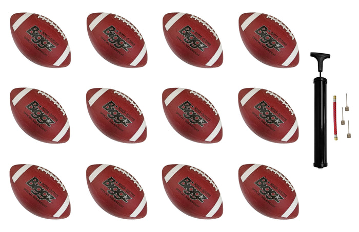 (Pack of 12) Biggz Premium Rubber Footballs Official Size