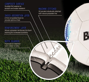 (Pack of 6) Biggz Premium Digital Soccer Ball Size 5 - Bulk Balls