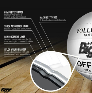 (Pack of 12) Biggz Volleyballs - Soft Touch Leather - Official Size - Bulk Balls